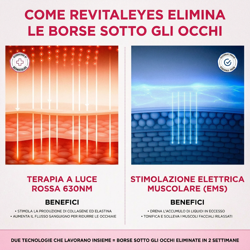 Skaira EyeLift© | 2-in-1 Luce Rossa + EMS — Contrasta Borse e Occhiaie
